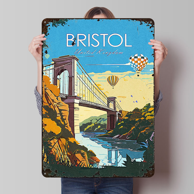 Retro Gaming In Bristol - Bristol Clifton Bridge Printed Poster Retro