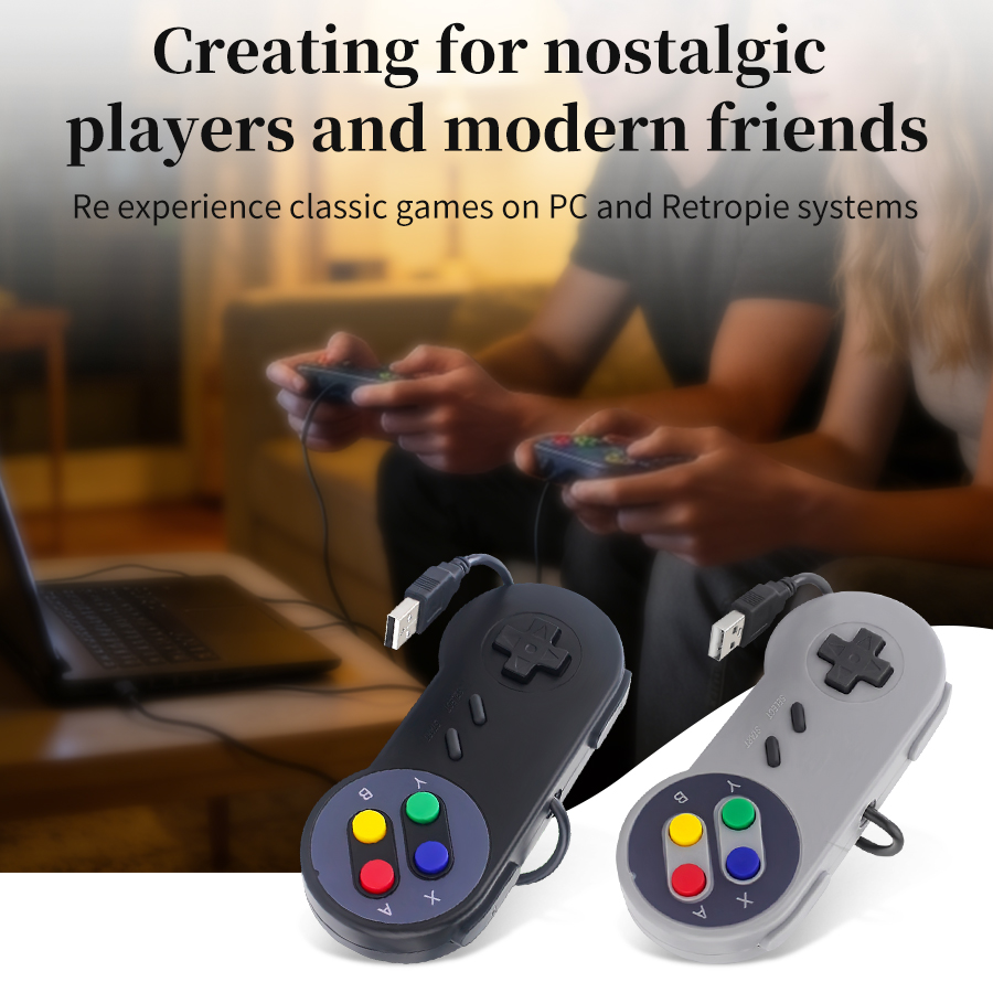 Retro Gaming Windows - Wired USB Gamepad Retro Gaming Joystick