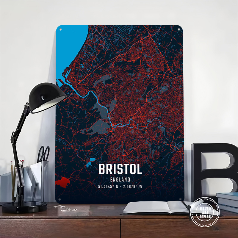 Bristol City Map Printed Poste - Retro Gaming In Bristol recensie en prijs