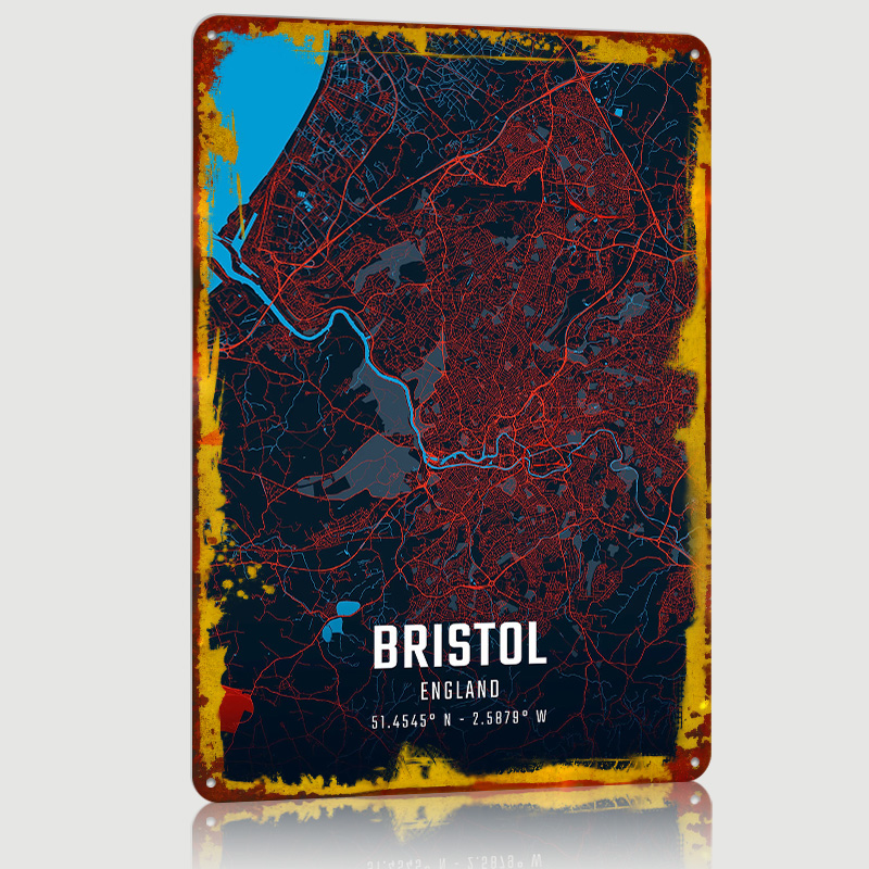 Bristol City Map Printed Poste - Retro Gaming In Bristol recensie en prijs