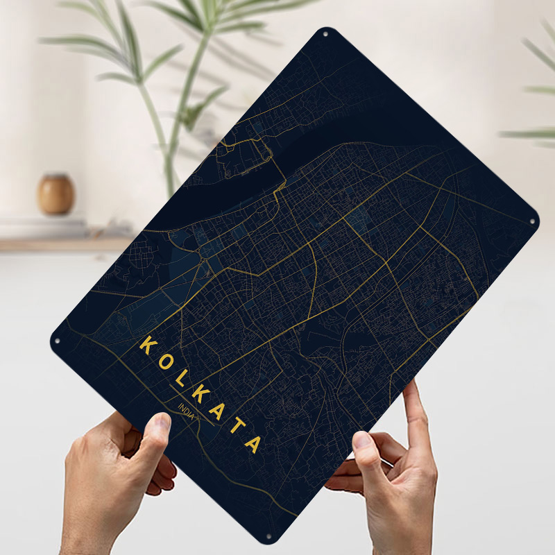 Kolkata India Map Art Tinplate - Retro Gaming India recensie en prijs