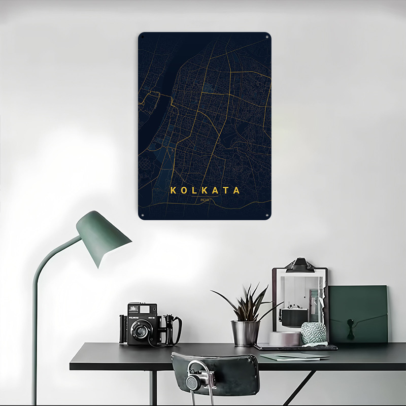 Kolkata India Map Art Tinplate - Retro Gaming India recensie en prijs