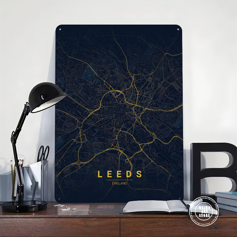 Leeds England Map Art 3D Print - Retro Gaming Leeds recensie en prijs