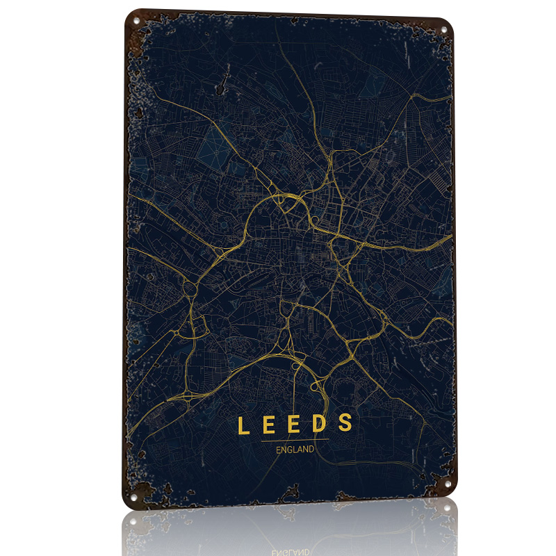 Leeds England Map Art 3D Print - Retro Gaming Leeds recensie en prijs
