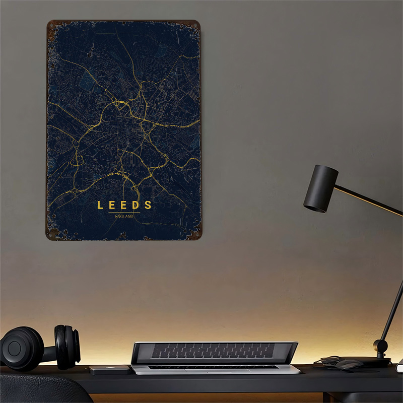 Leeds England Map Art 3D Print - Retro Gaming Leeds recensie en prijs