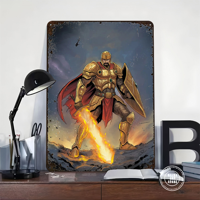 Golden Knight With Flaming Swo - Retro Knight Gaming recensie en prijs