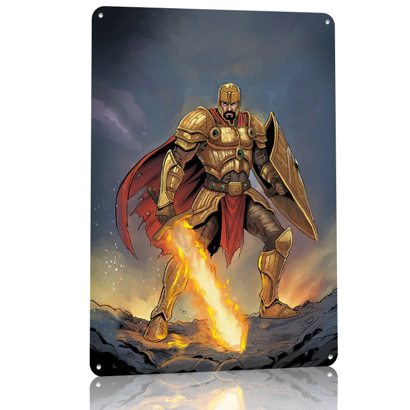 Golden Knight With Flaming Swo - Retro Knight Gaming recensie en prijs
