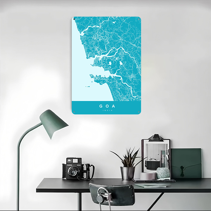 Goa India Map Print Poster Cus - Retro Gaming India recensie en prijs